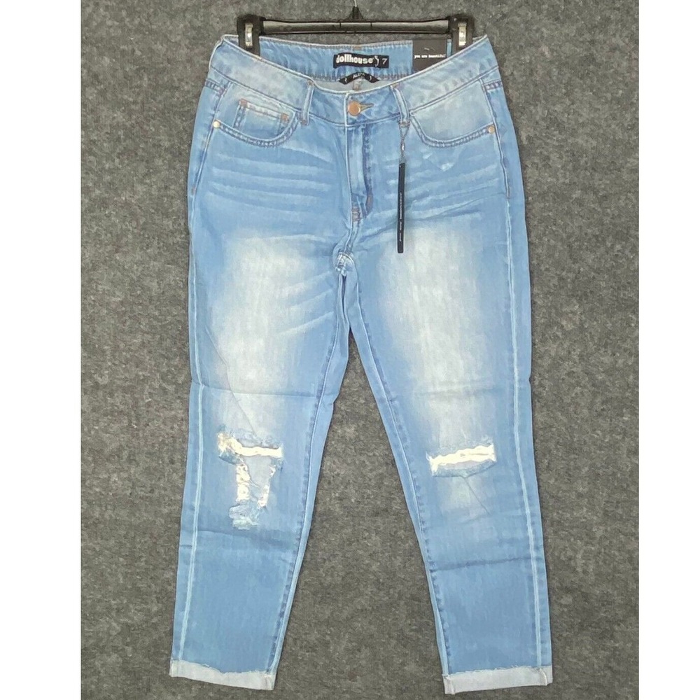 Dollhouse Alexa Distressed Light Wash Denim Jeans Women's Size‎ 7 juniors